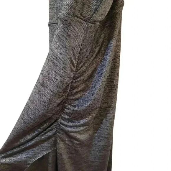 BCBGENERATION Women's Silver/Gray Poly/Spandex Cowl Neck Ruched Split Thigh Cami - Picture 6 of 14